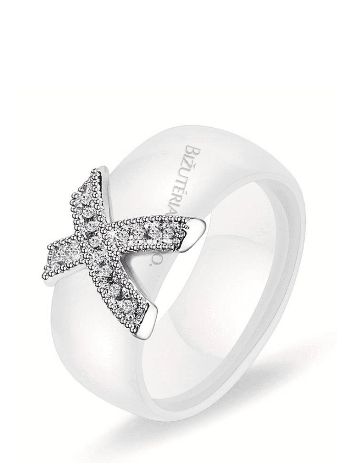 Keramický prsteň "Snow Kiss"